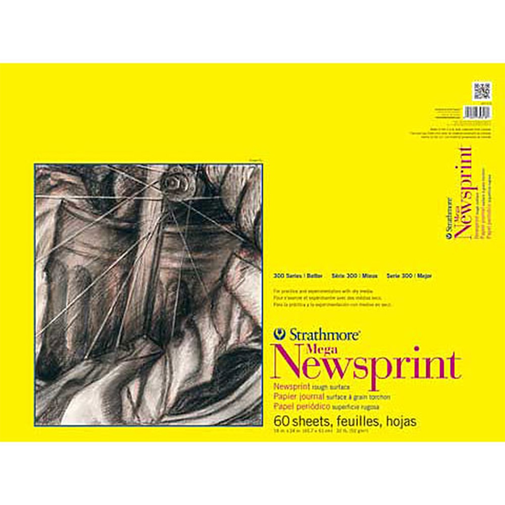 Strathmore, Sketchbooks & Pads, Art & School, 18"x24", 32#, Rough, Newsprint pad, 60 sheet, 1728